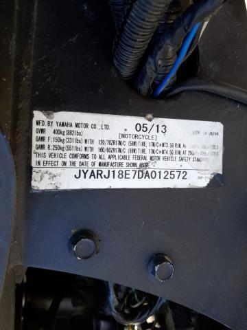 JYARJ18E7DA012572 - 2013 YAMAHA FZ6 R BLACK photo 10