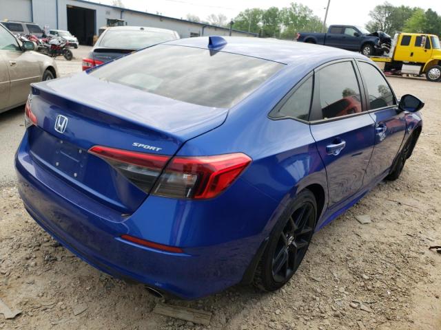 2HGFE2F54NH550493 - 2022 HONDA CIVIC SPOR BLUE photo 4