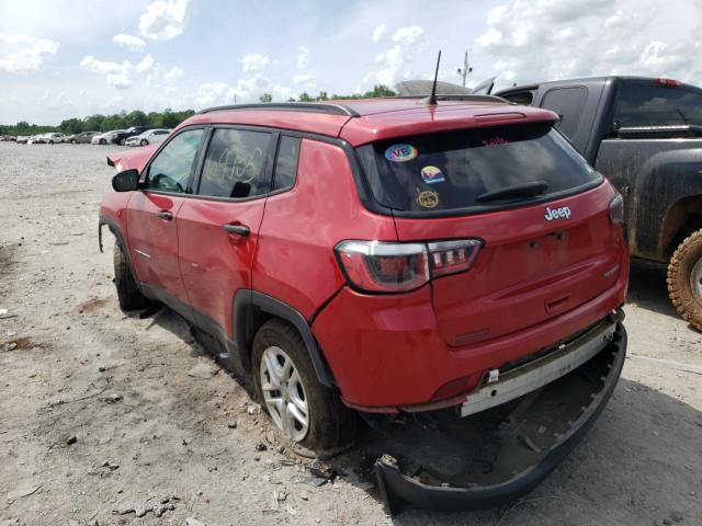 3C4NJCAB7JT124744 - 2018 JEEP COMPASS SP RED photo 3