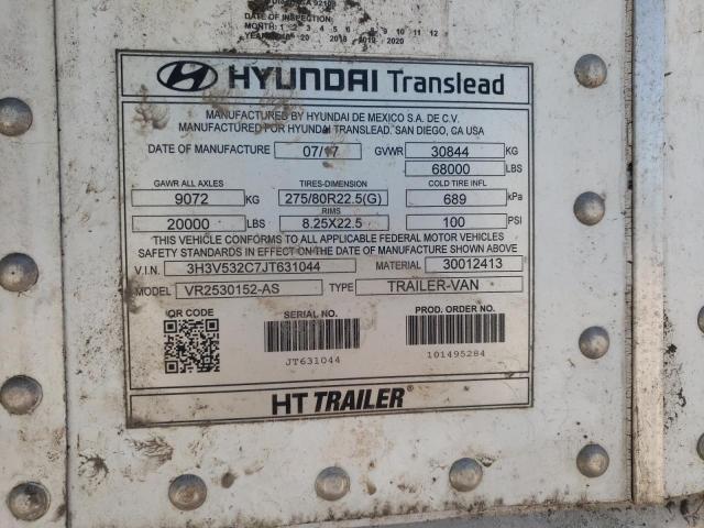 3H3V532C7JT631044 - 2018 HYUNDAI TRAILER WHITE photo 10