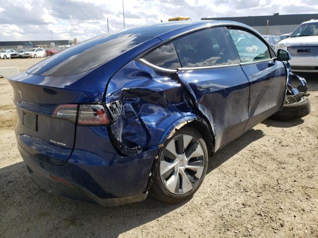 7SAYGAEEXNF348022 - 2022 TESLA MODEL Y BLUE photo 4