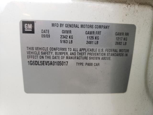 1G6DL5EV5A0105017 - 2010 CADILLAC CTS PERFOR თეთრი ფოტო 10