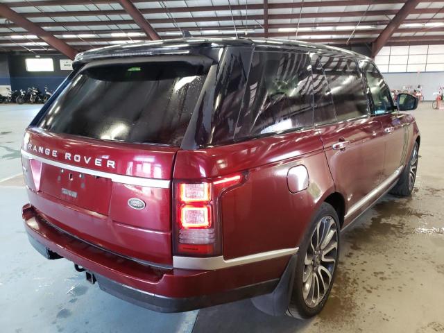SALGV3EF1GA300528 - 2016 LAND ROVER RANGE ROVE BURGUNDY photo 4