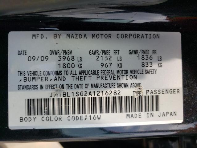 JM1BL1SG2A1216282 - 2010 MAZDA 3 I BLACK photo 10