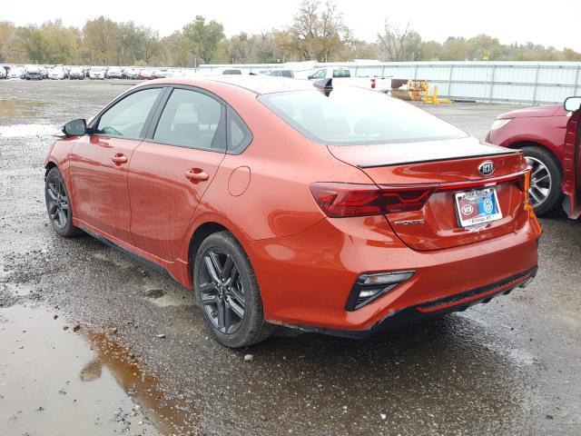 3KPF34AD2LE243573 - 2020 KIA FORTE GT L ORANGE photo 3