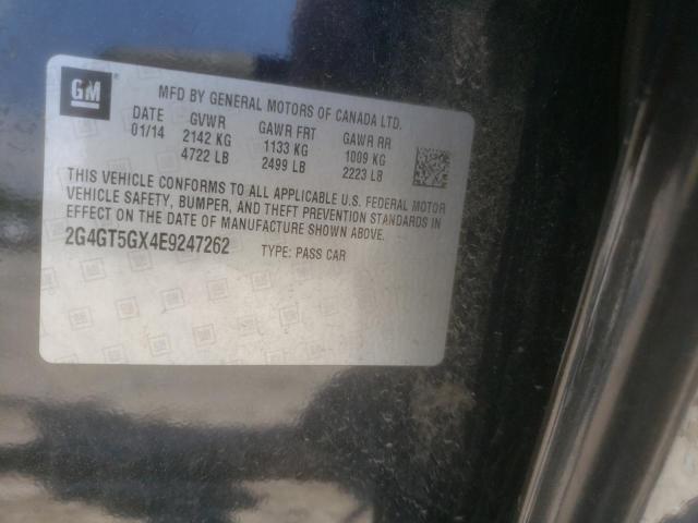 2G4GT5GX4E9247262 - 2014 BUICK REGAL GS BLACK photo 10