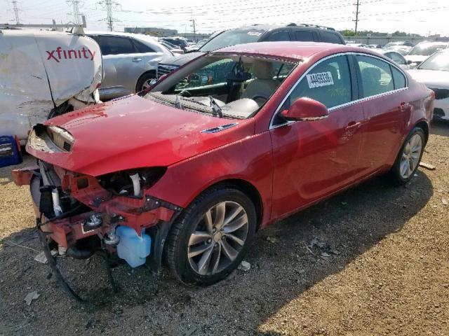 2G4GK5EX6F9202976 - 2015 BUICK REGAL RED photo 2