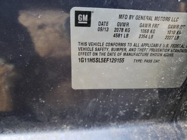 1G11H5SL5EF129155 - 2014 CHEVROLET MALIBU LTZ ლურჯი ფოტო 10