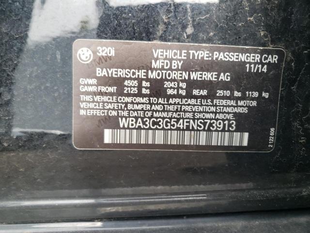 WBA3C3G54FNS73913 - 2015 BMW 320 I XDRI Negro foto 10