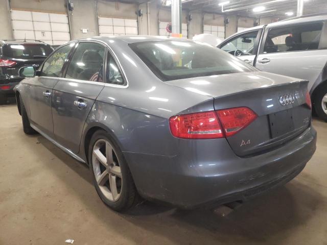 WAUFFAFL1CA102175 - 2012 AUDI A4 GRAY photo 3