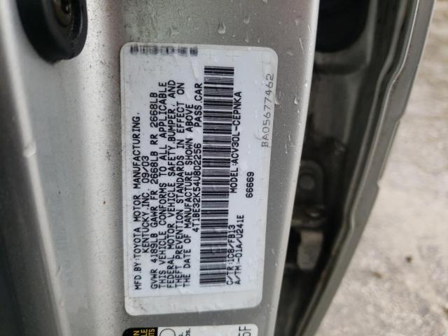 4T1BE32K54U802256 - 2004 TOYOTA CAMRY LE  photo 10