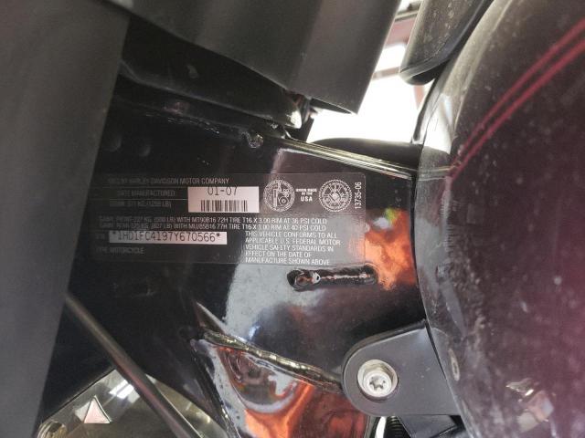 1HD1FC4197Y670566 - 2007 HARLEY-DAVIDSON FLHTCUI 黑色 照片 10