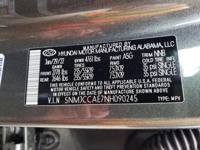 5NMJCCAE7NH090245 - 2022 HYUNDAI TUCSON SEL CHARCOAL photo 10