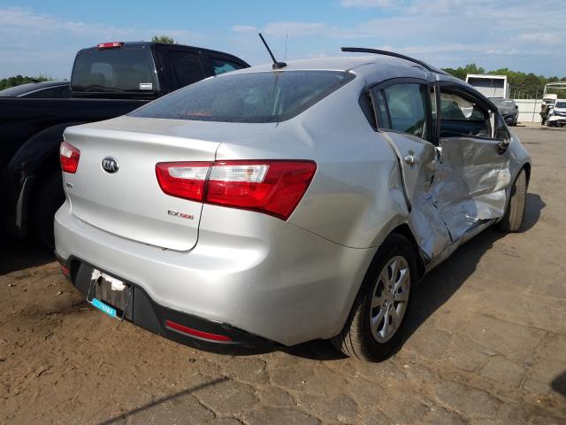 KNADN4A3XE6397138 - 2014 KIA RIO EX SILVER photo 4