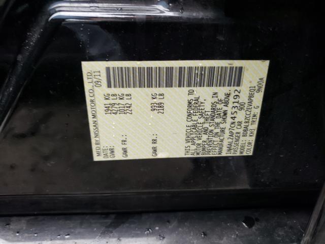 1N4AL2AP7CN453192 - 2012 NISSAN ALTIMA BAS BLACK photo 10