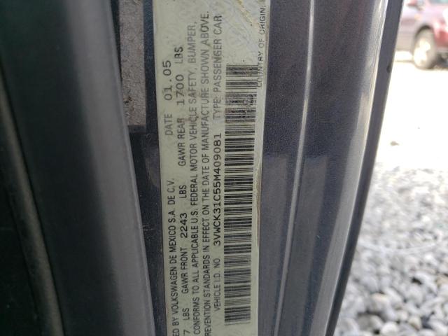 3VWCK31C55M409081 - 2005 VOLKSWAGEN NEW BEETLE 灰色 照片 10