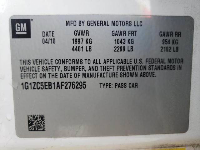 1G1ZC5EB1AF276295 - 2010 CHEVROLET MALIBU 1LT თეთრი ფოტო 10