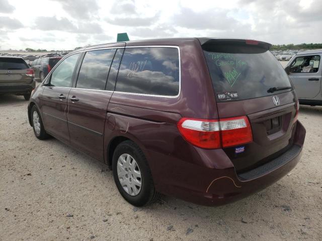 5FNRL382X7B113021 - 2007 HONDA ODYSSEY LX BURGUNDY photo 3