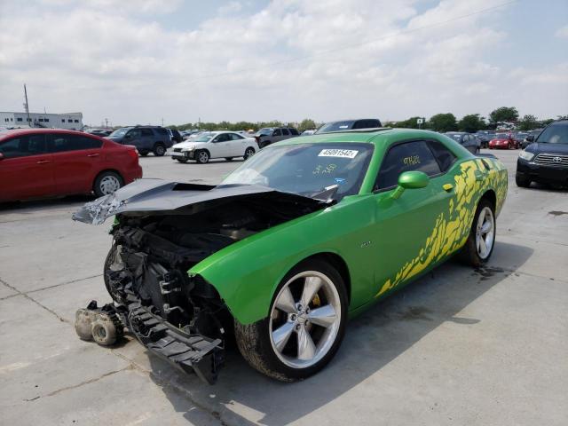 2C3CDZBT4FH821656 - 2015 DODGE CHALLENGER GREEN photo 2