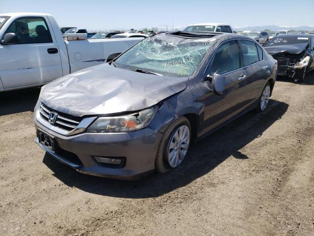 1HGCR3F81EA039667 - 2014 HONDA ACCORD EXL GRAY photo 2