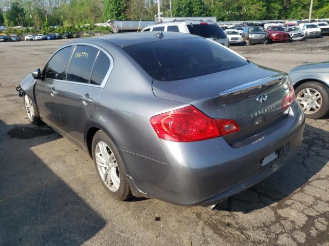 JN1DV6AR3BM650958 - 2011 INFINITI G25 GRAY photo 3