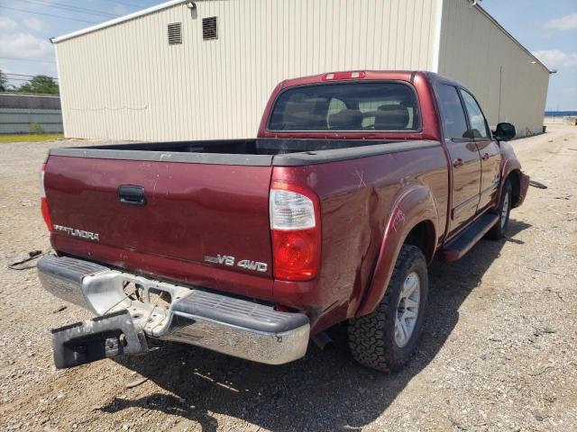 5TBDT44154S434283 - 2004 TOYOTA TUNDRA DOU RED photo 4