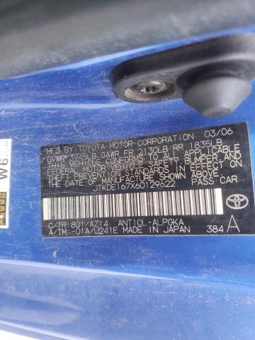 JTKDE167X60129622 - 2006 TOYOTA SCION TC 蓝色 照片 10