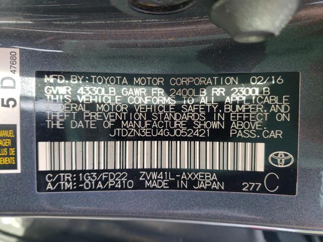 JTDZN3EU4GJ052421 - 2016 TOYOTA PRIUS V  photo 10