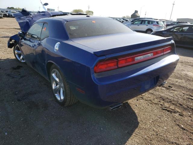 2C3CDYAG9CH293459 - 2012 DODGE CHALLENGER BLUE photo 3