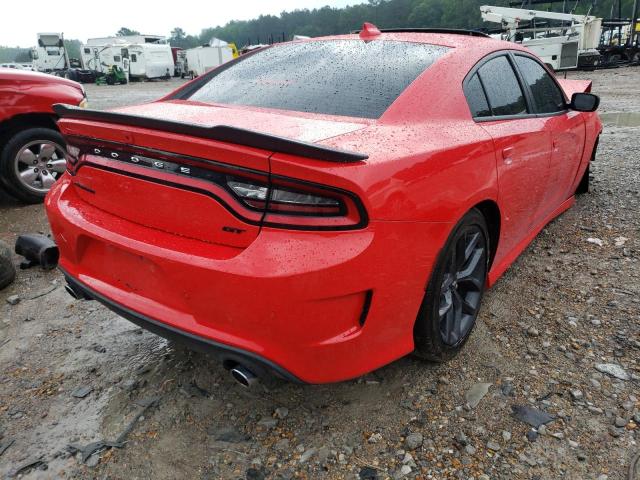 2C3CDXHG5KH588881 - 2019 DODGE CHARGER GT RED photo 4