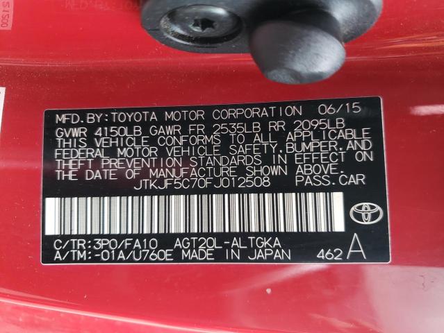 JTKJF5C70FJ012508 - 2015 TOYOTA SCION TC  photo 10