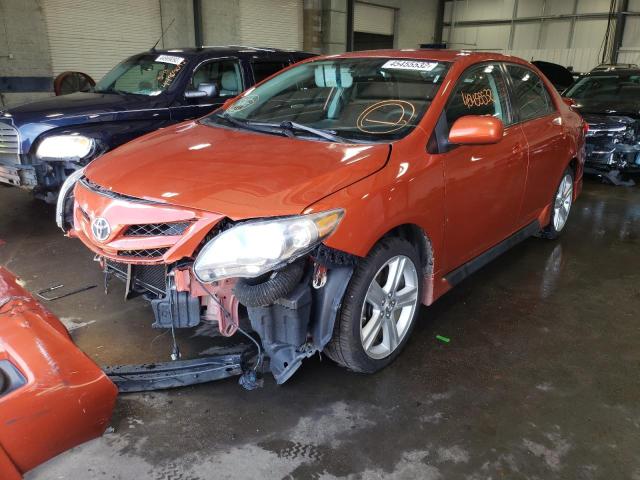 2T1BU4EE6DC080179 - 2013 TOYOTA COROLA ORANGE photo 2