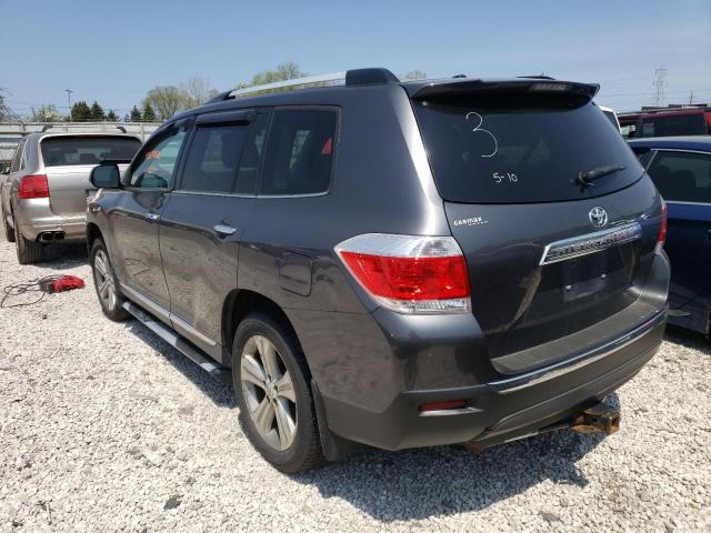 5TDYK3EH1CS054907 - 2012 TOYOTA HIGHLANDER GRAY photo 3