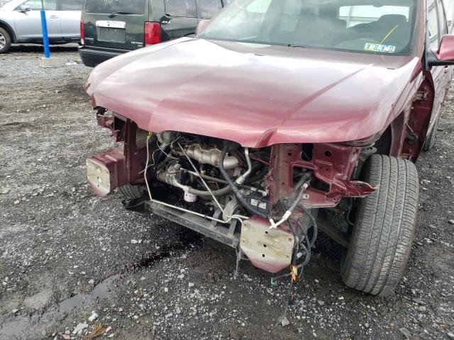 2CKDL63F476042824 - 2007 PONTIAC TORRENT MAROON photo 9