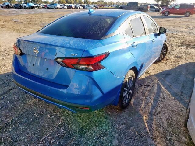 3N1CN8EV1LL821832 - 2020 NISSAN VERSA SV BLUE photo 4