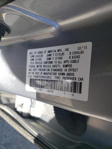 19UUB1F53FA015813 - 2015 ACURA TLX TECH SILVER photo 10