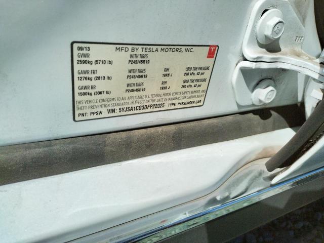 5YJSA1CG3DFP22025 - 2013 TESLA MODEL S Ağ foto 10