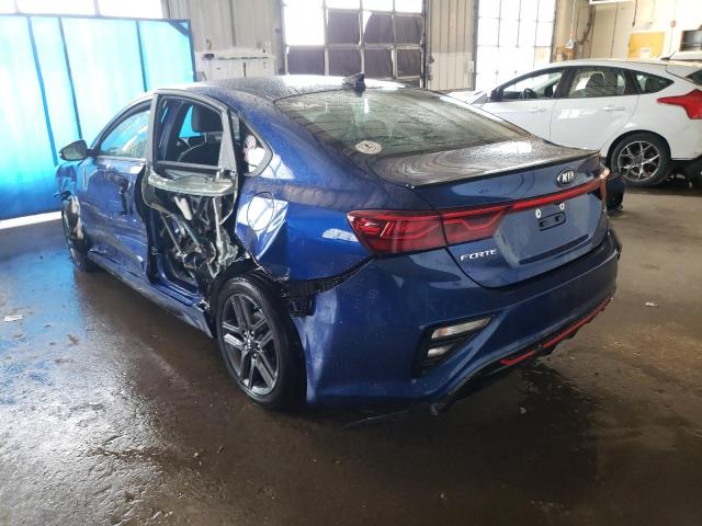 3KPF34AD2LE242522 - 2020 KIA FORTE GT L BLUE photo 3