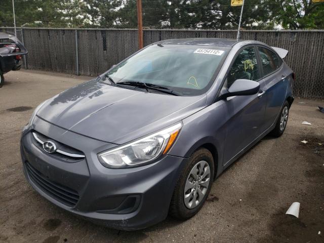 KMHCT4AE6HU313253 - 2017 HYUNDAI ACCENT SE GRAY photo 2