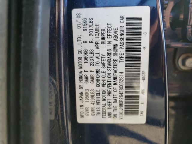 JHMCP26458C052814 - 2008 HONDA ACCORD LXP BLUE photo 10