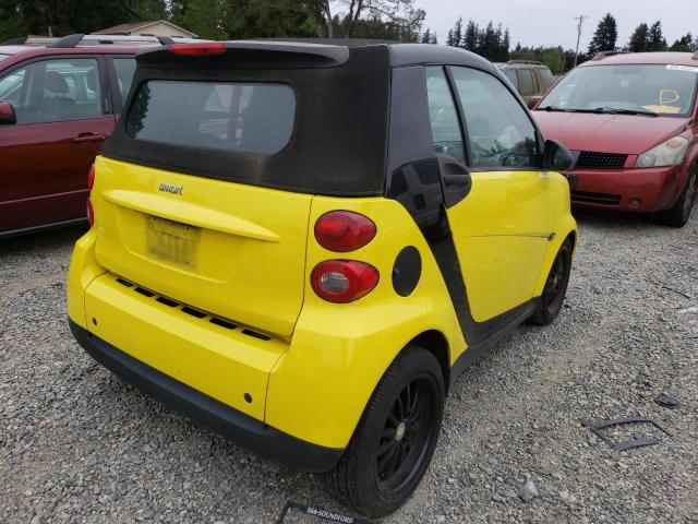 WMEEK31X68K124997 - 2008 SMART FORTWO PAS YELLOW photo 4