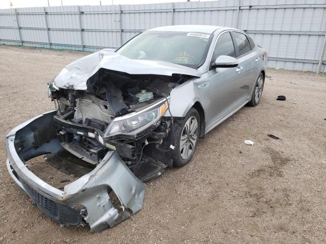 KNAGU4LE6H5017978 - 2017 KIA OPTIMA HYB SILVER photo 2