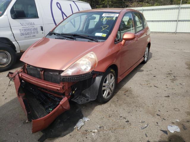 JHMGD38657S017905 - 2007 HONDA FIT S ORANGE photo 2