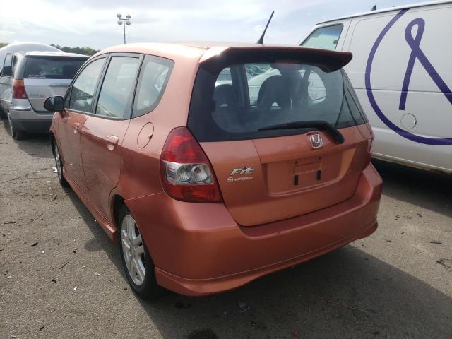 JHMGD38657S017905 - 2007 HONDA FIT S ORANGE photo 3