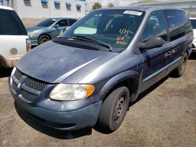 1B4GP25332B662233 - 2002 DODGE CARAVAN BLUE photo 2