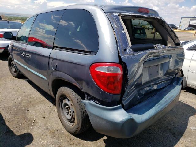 1B4GP25332B662233 - 2002 DODGE CARAVAN BLUE photo 3