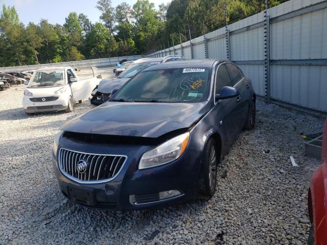 W04GW5EV4B1077198 - 2011 BUICK REGAL CXL BLUE photo 2