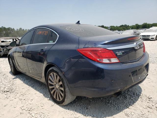 W04GW5EV4B1077198 - 2011 BUICK REGAL CXL BLUE photo 3