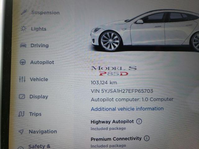 5YJSA1H27EFP65703 - 2014 TESLA MODEL S Սպիտակ լուսանկար 8