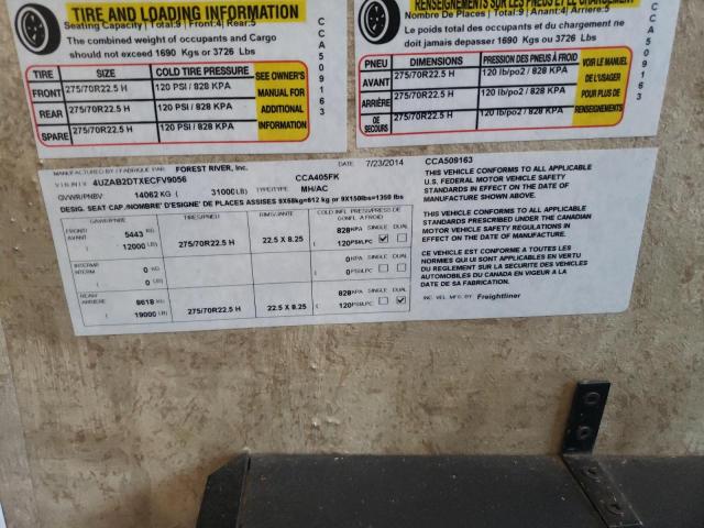 4UZAB2DTXECFV9056 - 2014 FREIGHTLINER CHASSIS XC ნაცრისფერი ფოტო 10